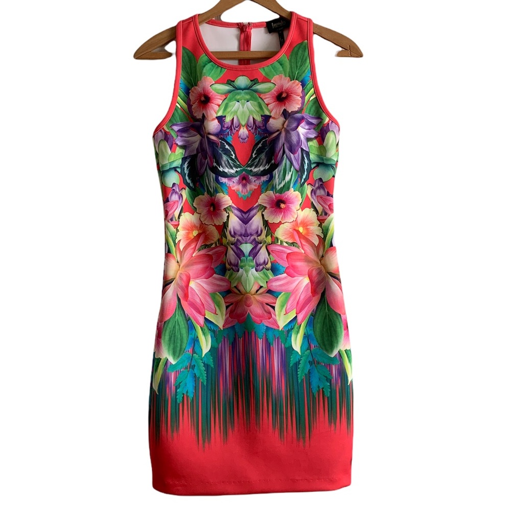 Laundry By Shelli Segal Floral Print Midi Dress - Red and Green